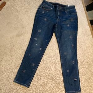 Chico’s brand jeans with decorative beading. Size 6P